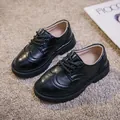 Classic black patent leather brogue shoes for children with anti-slip rubber soles - EU 26 / Black