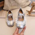 Chaussures princesse argentées bébé avec dentelle et nœud papillon pour printemps - Taille 23 (Longueur Intérieure 14.3cm) / Argenté