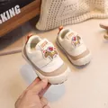 Cream and light brown toddler walking shoes featuring a cute cartoon pony and mesh fabric - EU 16 / Khaki