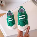 Green kids canvas sneaker with hook and loop closure and white rubber toe cap - EU 24 / Green