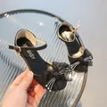 Sparkly black Mary Jane princess sandals with rhinestones and mesh bow detail - EU 26 / Black
