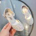 Sandales de princesse blanches à paillettes pour filles avec strass et breloques - EU 26 / Argenté