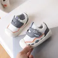 Scarpe primi passi neonato in maglia bianca con cinturino dinosauro grigio e punta - EU 16 / Grigio