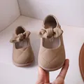 Chaussures Mary Jane beiges pour filles avec nœud et coutures en losanges - EU 24 / Kaki