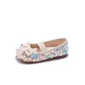 Sparkly sequins girls' Mary Jane princess shoes with bow and metal charm detail - Off White