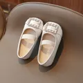 Zapatos de princesa para bebé en tweed blanco con hebilla de perlas y diamantes - EU 21 / Blanco