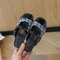 Girl's Mary Jane clogs in black and white tweed with glossy patent leather toe - Size 27 Inner Length 16.5cm / Black