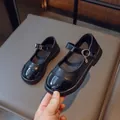Mary Jane Mädchenschuhe in Schwarz mit Lackleder-Spitze und Goldanhänger - Größe 23 Innenlänge 14.0cm / Schwarz