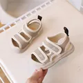 Khaki sportieve kindersandalen met ademende stof en verstelbare klittenbandsluiting voor baby - Maat 16 Binnenlengte 13.0CM / Khaki