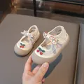 Zapatos de princesa blancos para niña con apliques de cereza y lazo floral - EU 21 / Blanco Roto
