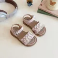 Sandales roses filles style princesse avec perles et volants pour les fêtes d'été - Pointure 21 (Interne 13.7cm) / Rose