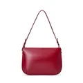 Deep red leather underarm shoulder bag for women with adjustable strap and gold hardware - Burgundy