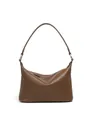 Borsa hobo classica in pelle conciata al vegetale marrone scuro con tracolla - Marrone