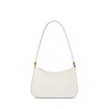 Borsa sottobraccio minimalista in pelle bianco crema con dettagli dorati a mezzaluna - Bianco avorio