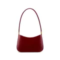 Borsa a spalla a mezzaluna bordeaux in pelle minimalista con dettagli dorati opachi - Borgogna