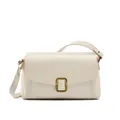 Sac bandoulière en cuir crème minimaliste avec boucle dorée et large bandoulière réglable - Blanc Cassé