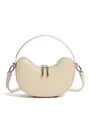 Chic cream leather dumpling bag with top handle and adjustable shoulder strap - Off White