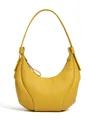 Gelbe Hobo-Tasche aus genarbtem Leder mit geknotetem Riemen und silbernem Reißverschluss - Gelb
