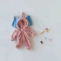 Pink fleece elephant baby romper with cartoon 3D ears and trunk hood design - Pink Elephant / Size 66
