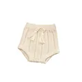 Baby-Strickshorts in Beige mit Zopfmuster und dekorativem Kordelzug mit Pompons - 66 / Beiges Unterteile