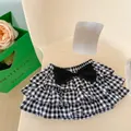 Baby girls black and white checkered ruffled skort with a large bow detail - Bottoms / Black / 66cm