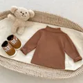 Brown long-sleeved baby bodysuit set with matching soft-sole shoes and plush bear - 73 / Brown Inner Top