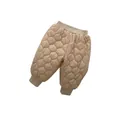 Gesteppte Baby-Winterhose in Beige mit elastischem Bund und Rippstrickbündchen - Khaki Hose / 73cm