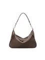 Borsa hobo in pelle conciata al vegetale marrone con tracolla intrecciata - Marrone