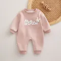 Roze babyboxpakje met lange mouwen, 3D-konijnenborduurwerk en zachte geribde boorden - 66 / Roze