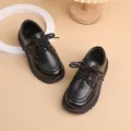 Classic black leather oxfords for boys with brogue detailing and thick rubber soles - Size 21 (Inner Length 14CM) / Black