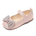Rosa Mary Jane Prinzessinenschuhe für Mädchen mit glänzender Perle und Schleifendetail - EU 21 / Rosa (NM&B-1)