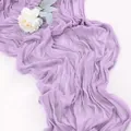 Lavender purple cheesecloth table runner with bohemian gauze texture for wedding decor - 90x180cm / Light Purple