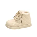 Warme gefütterte Winter-Stiefel für Kinder mit Rautensteppung und weicher Gummisohle - EU 30 (Innenlänge 18.2cm) / Off-white (N1363)
