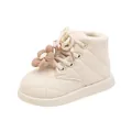 Stivali invernali per bambini in bianco crema con fodera in pile e decori floreali - Taglie 21-25 (5 Paia/Confezione) / Bianco Sporco (N2366)