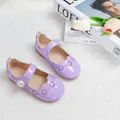 Chaussures Mary Jane violettes pour filles en cuir verni avec détails découpés et perle - EU 21 / Violet