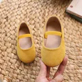 Gelbe Wildleder Mary Jane Schuhe für Mädchen mit elastischem Riemen für Sommer - EU 21 / Gelb