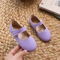 Elegante lavendelfarbene Mary Jane Schuhe für Mädchen mit Wellenriemen und rutschfester Sohle - Violett