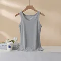 Classic grey ribbed knit tank top for women in a minimalist sleeveless cotton design - S / Heather Grey