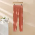 Damen Thermo-Leggings in Koralle mit hohem Bund und Kniepolstern für den Winter - M / Orange
