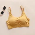 Ginger yellow thin strap padded camisole with adjustable buckles and cooling fabric - S / Turmeric