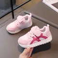 Pink breathable mesh toddler sneakers with soft non-slip sole and velcro strap - Size 16 (Inner Length 12cm) / Pink