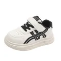 Sneaker casual per bambini bianche e nere con pratiche chiusure in velcro - Taglia 21 (13.5cm) / Nero