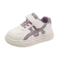 Scarpe sportive bianche e viola per bambine con velcro e fori traspiranti sulla tomaia - Taglia 21 (13.5cm) / Viola