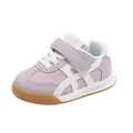 Sneakers per bambini in pelle lavanda e bianca con suola antiscivolo e chiusura a strappo - Taglia 21 (13.5cm) / Viola