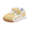 Scarpe sportive per bambini in pelle gialla e bianca con suola in gomma antiscivolo e velcro - Taglia 21 (13.5cm) / Giallo