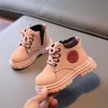 Stivaletti Martin rosa per bambini in similpelle con suole spesse e cerniera laterale - 21 / Rosa