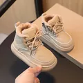 Stivali da neve beige per bambini con trapuntatura a rombi e calda fodera in pile - EU 21 / Kaki