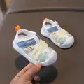 Sandali per neonati blu e bianchi traspiranti con suola morbida antiscivolo e design a cartoni - 16 / Bianco avorio