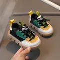 Sneakers alla moda per bambini con design color-block e fibbie regolabili stabili - EU 21 / Nero