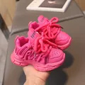 Sneakers bambina rosa acceso con suole spesse in gomma e dettagli decorativi a lettere - EU 21 / Rosa Rossa